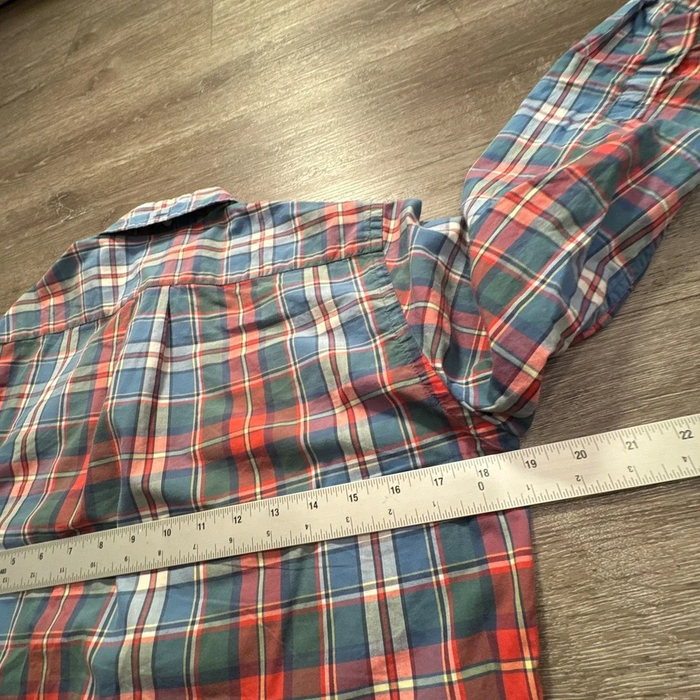 J.Crew Shirt Men XS Multicolor 100% Cotton Plaid Button Down Preppy Casual Work‎